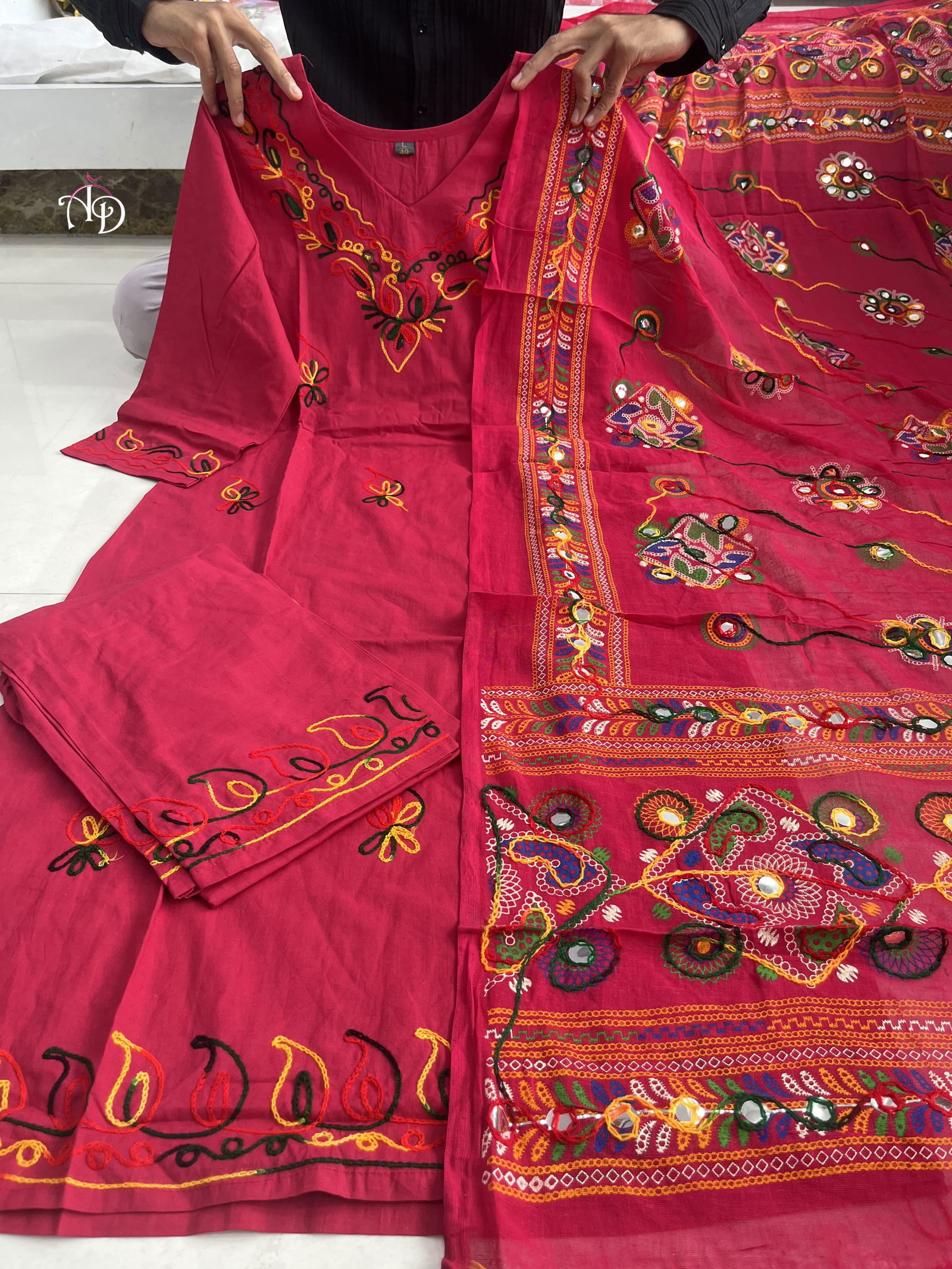 Akshar Sundari Cotton Navaratri Special Kurti With Bottom Dupatta Wholesale Price In Surat